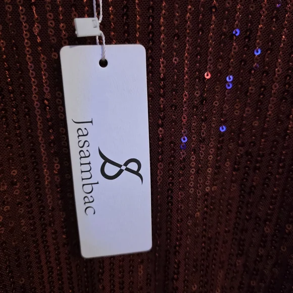 Elegant Red Sequin Blouse by Jostar - Picture 3 of 10